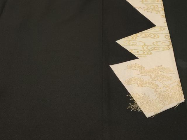平和屋着物■豪華黒留袖 駒刺繍 尾長鳥流水文 暈し染め 金銀彩 正絹 逸品 CABM1957ev