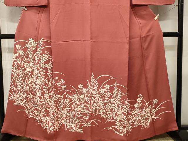 平和屋着物■訪問着 刺繍 草花文 正絹 逸品 CABM1984ev