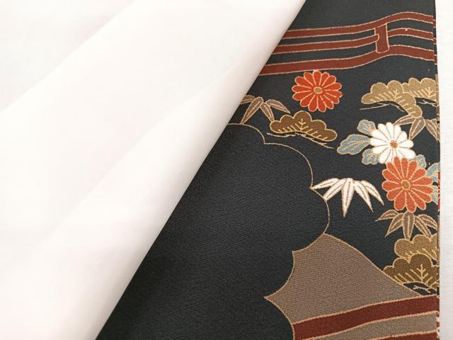 平和屋着物■豪華黒留袖 駒刺繍 渡り橋色紙花鳥文 金彩 正絹 逸品 CABM2008xe