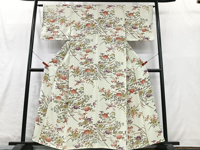 平和屋着物■上質な小紋 草花文 正絹 逸品 未使用 CABM2010xe