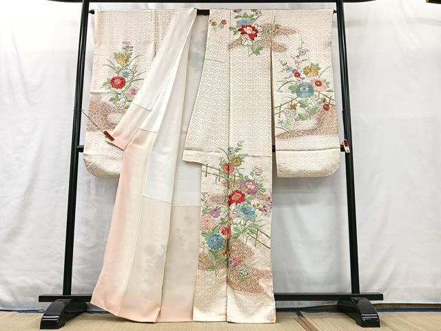 平和屋着物■豪華振袖 刺繍 草花文 金彩 正絹 逸品 CABM2011xe