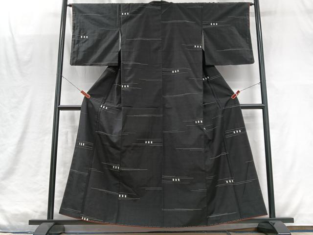 平和屋着物■上質な紬 横段文 正絹 逸品 未使用 CABM2022xe
