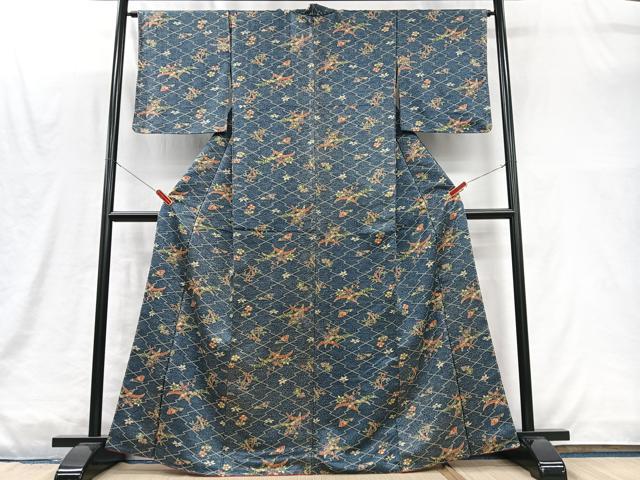 平和屋着物■上質な小紋 雪芝花文 正絹 逸品 CABM2035xe