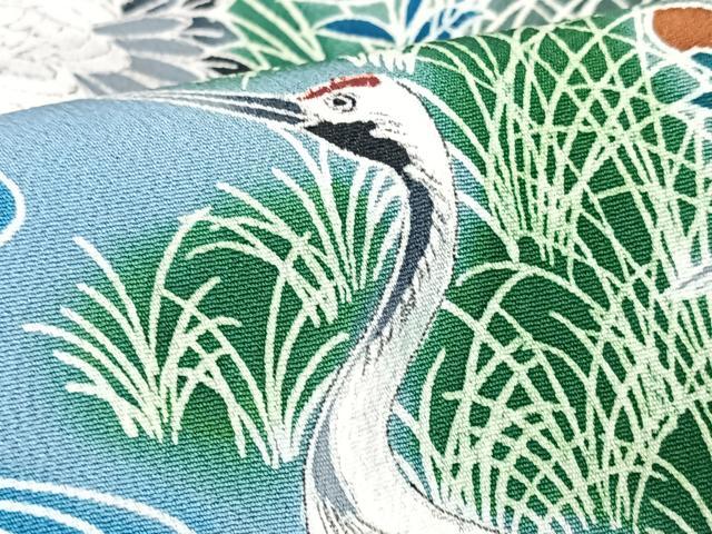 平和屋着物■豪華黒留袖 飛鶴草花文 暈し染め 銀彩 正絹 逸品 CABM2054xe