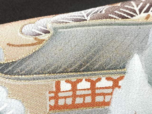 平和屋着物■豪華黒留袖 駒刺繍 風景文 暈し染め 金彩 正絹 逸品 CABM2088xe