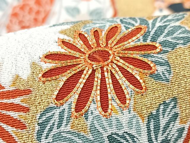 平和屋着物■豪華黒留袖 作家物 駒刺繍 色紙風景花文 金彩 正絹 逸品 CABM2090xe