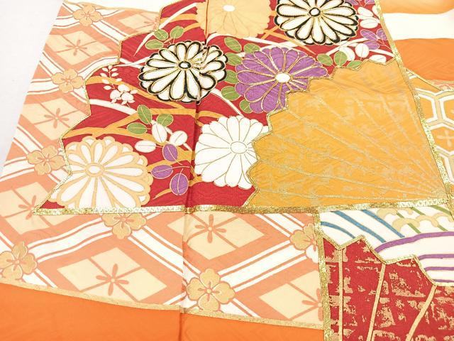 平和屋着物■豪華振袖 駒刺繍 扇面立波花文 暈し染め 金彩 正絹 逸品 CABM2098xe
