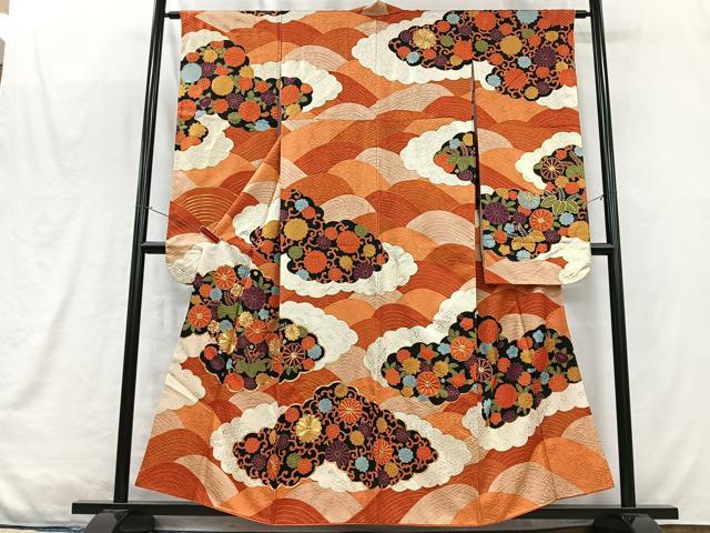 平和屋着物■豪華振袖 駒刺繍 雲取り花唐草文 金彩 正絹 逸品 CABM2099xe