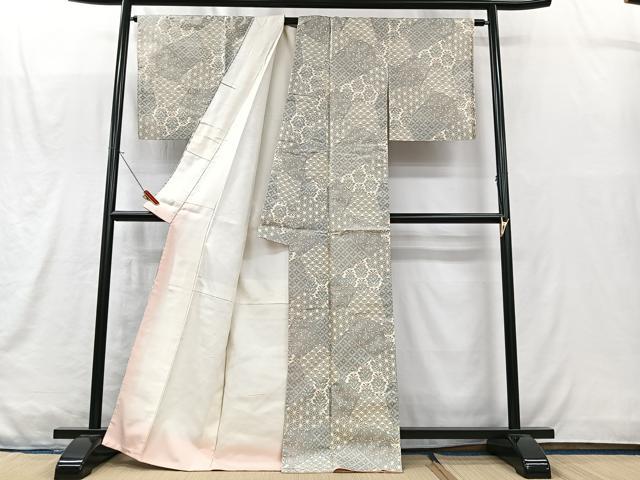 平和屋着物■本場染大島紬 切嵌吉祥花文 正絹 逸品 CABM2100xe