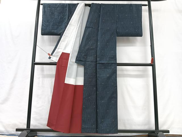 平和屋着物■本場大島紬 7マルキ 立涌文 正絹 逸品 CABM2112xe