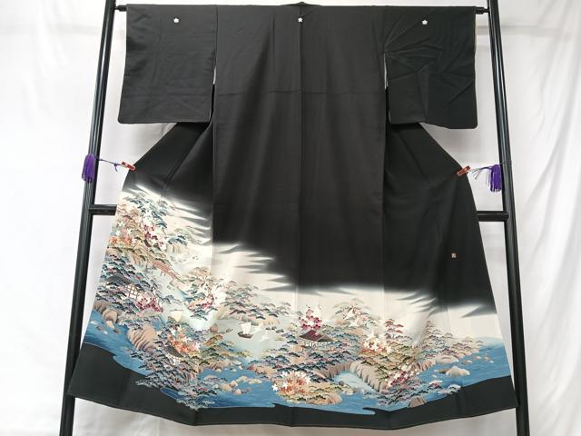 平和屋着物■豪華黒留袖 作家物 風景文 暈し染め 正絹 逸品 CABM2130xe