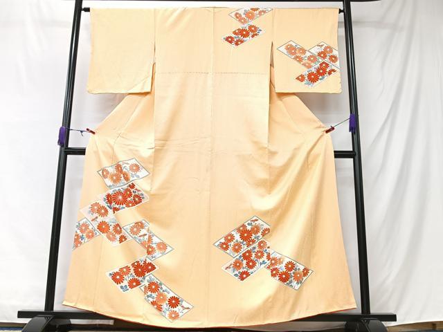 平和屋着物■訪問着 刺繍 色紙草花文 金彩 正絹 逸品 CABM2131xe