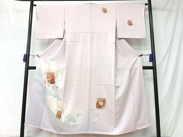 平和屋着物■訪問着 色紙流水草花文 暈し染め 金彩 正絹 逸品 CABM2133xe