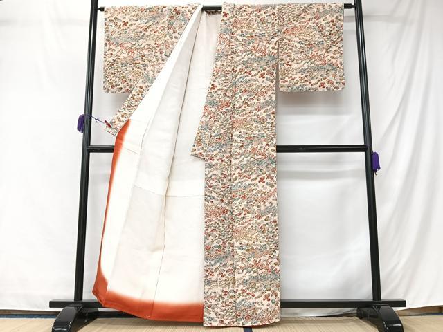 平和屋着物■上質な小紋 作家物 本草木染 枝花文 正絹 逸品 未使用 CABM2145xe
