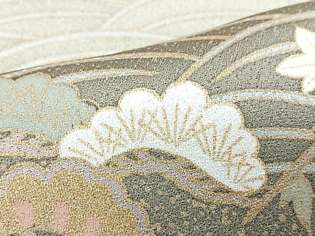 平和屋着物■豪華色留袖 駒刺繍 風景立波松文 暈し染め 金彩 正絹 逸品 CABM2158xe