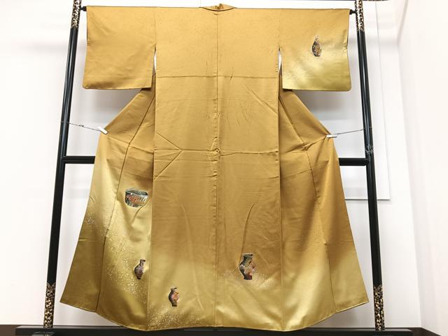 平和屋着物■訪問着 陶器文 暈し染め 金銀彩 正絹 逸品 CABM2159xe