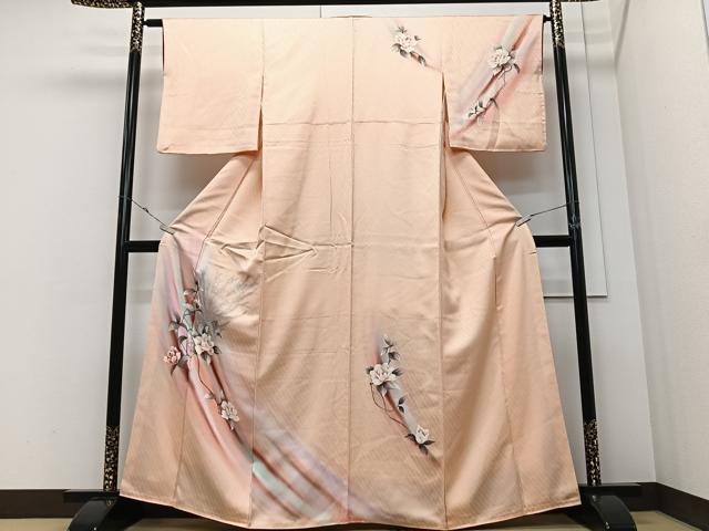 平和屋着物■訪問着 手描き 孔雀花文 暈し染め 金銀彩 正絹 逸品 CABM2160xe