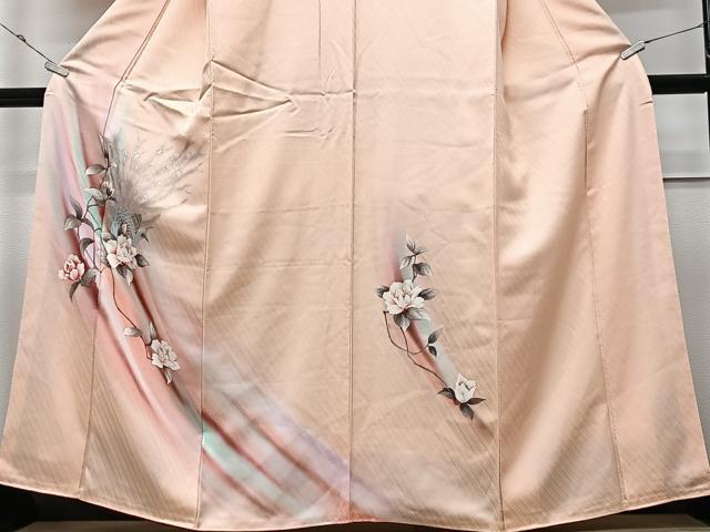平和屋着物■訪問着 手描き 孔雀花文 暈し染め 金銀彩 正絹 逸品 CABM2160xe