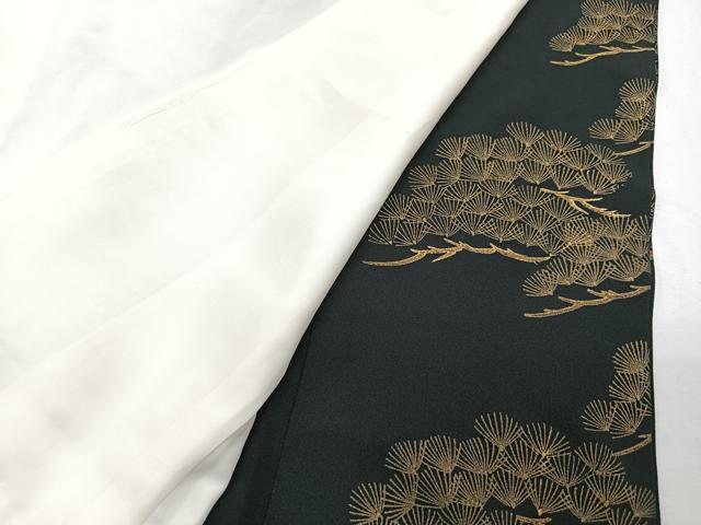 平和屋着物■豪華黒留袖 駒刺繍 束ね熨斗飛鶴松文 金彩 正絹 逸品 CABM2186xe