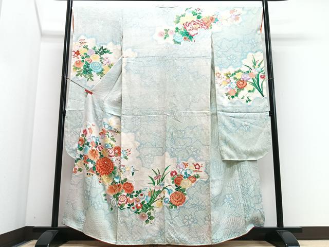 平和屋着物■豪華振袖 駒刺繍 絞り 草花文 金彩 三越扱い 正絹 逸品 CABM2254xe