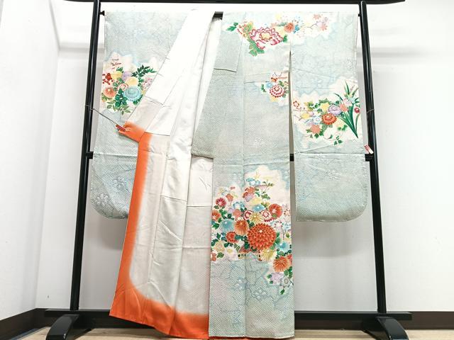 平和屋着物■豪華振袖 駒刺繍 絞り 草花文 金彩 三越扱い 正絹 逸品 CABM2254xe