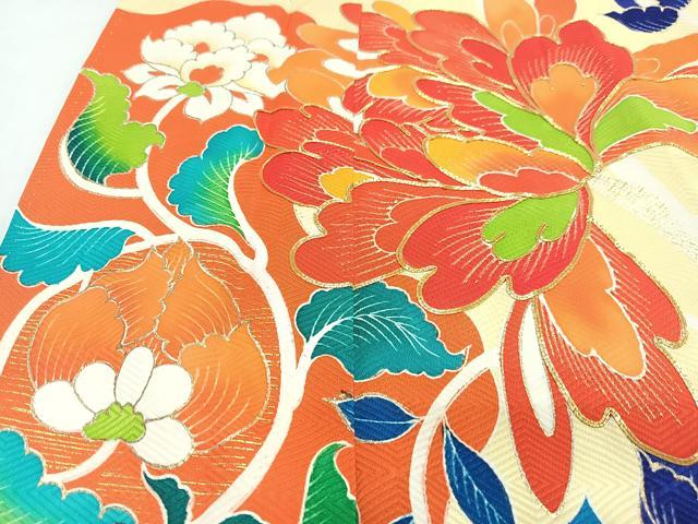 平和屋着物■豪華振袖 駒刺繍 更紗花唐草文 金彩 正絹 逸品 CABM2259xe