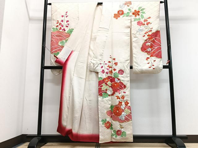 平和屋着物■豪華振袖 総刺繍 草花文 金彩 正絹 逸品 CABM2261xe