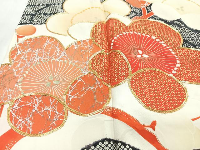 平和屋着物■豪華振袖 駒刺繍 絞り 立波舞梅文 金彩 正絹 逸品 CABM2262xe