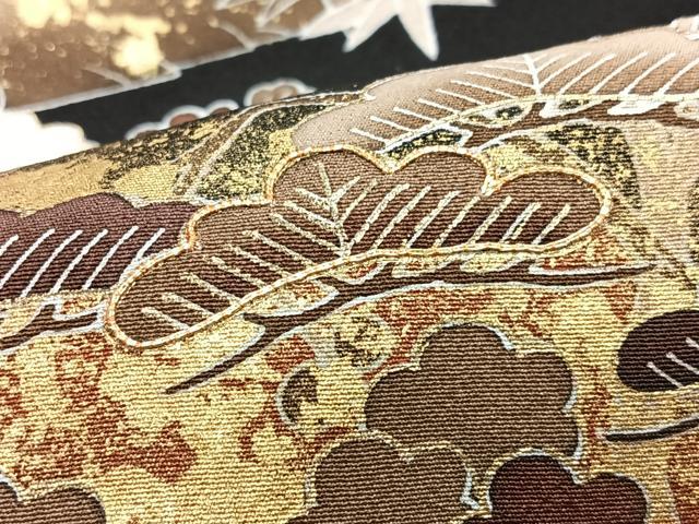 平和屋着物■豪華黒留袖 駒刺繍 流水草花文 金彩 正絹 逸品 CABM2268xe