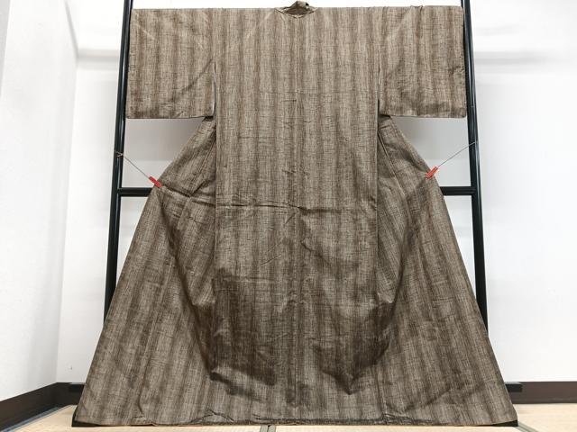 平和屋着物■上質な紬 縞 ロング丈 正絹 逸品 CABM2279xe