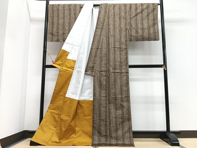 平和屋着物■上質な紬 縞 ロング丈 正絹 逸品 CABM2279xe