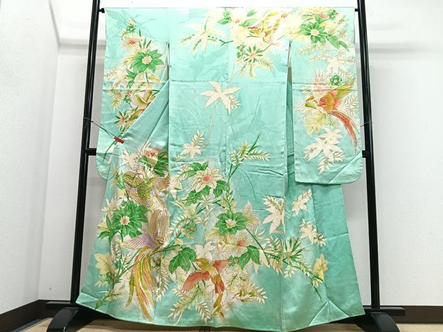 平和屋着物■豪華振袖 駒刺繍 花鳥文 暈し染め 金彩 正絹 逸品 CABM2282xe