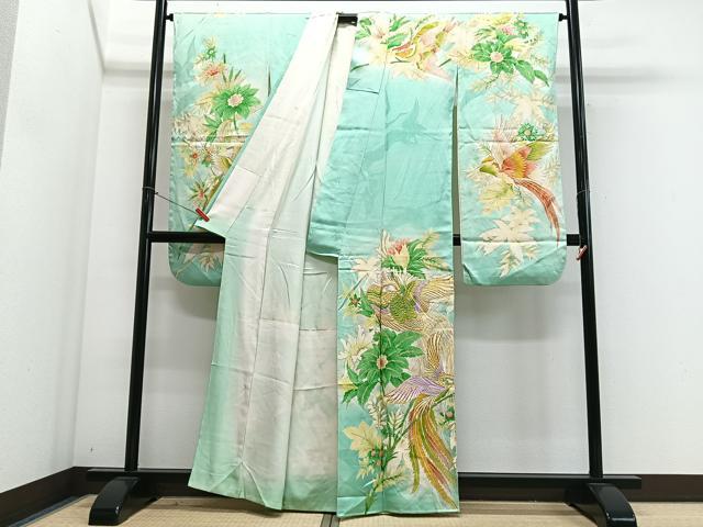 平和屋着物■豪華振袖 駒刺繍 花鳥文 暈し染め 金彩 正絹 逸品 CABM2282xe