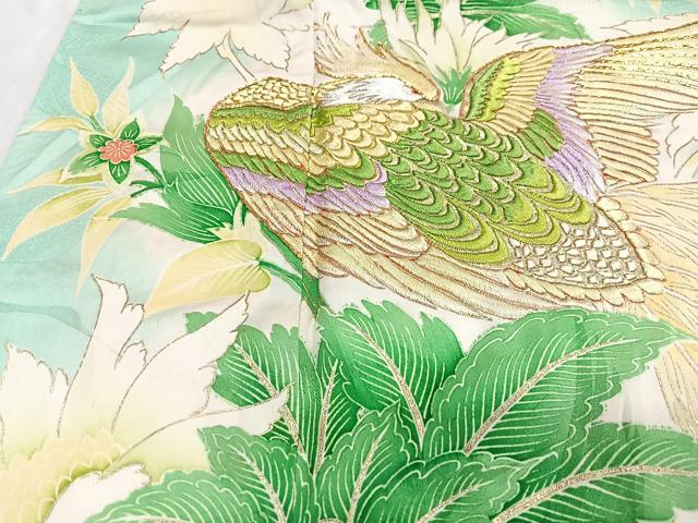 平和屋着物■豪華振袖 駒刺繍 花鳥文 暈し染め 金彩 正絹 逸品 CABM2282xe