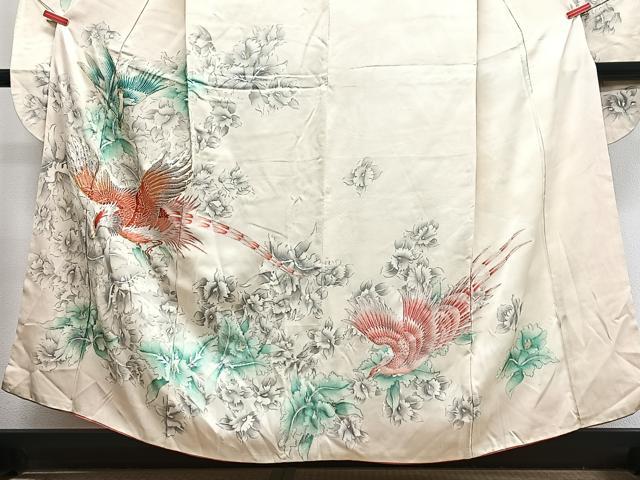 平和屋着物■豪華振袖 駒刺繍 手描き 花鳥文 暈し染め 金銀糸 正絹 逸品 CABM2291xe