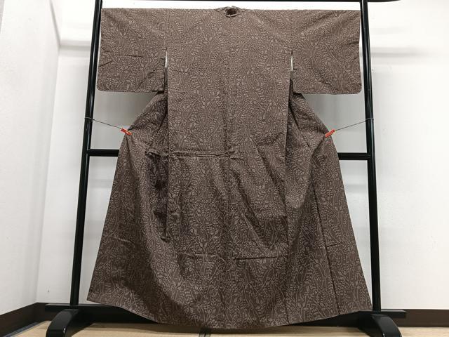 平和屋着物■上質な紬 草花文 正絹 逸品 未使用 CABM2299xe