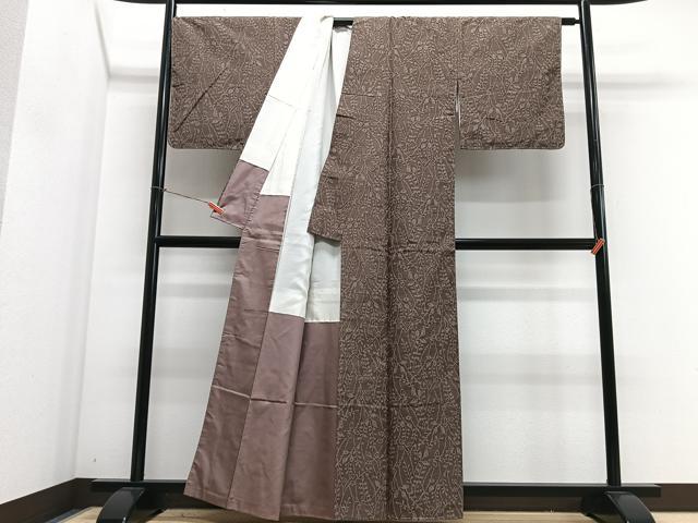 平和屋着物■上質な紬 草花文 正絹 逸品 未使用 CABM2299xe