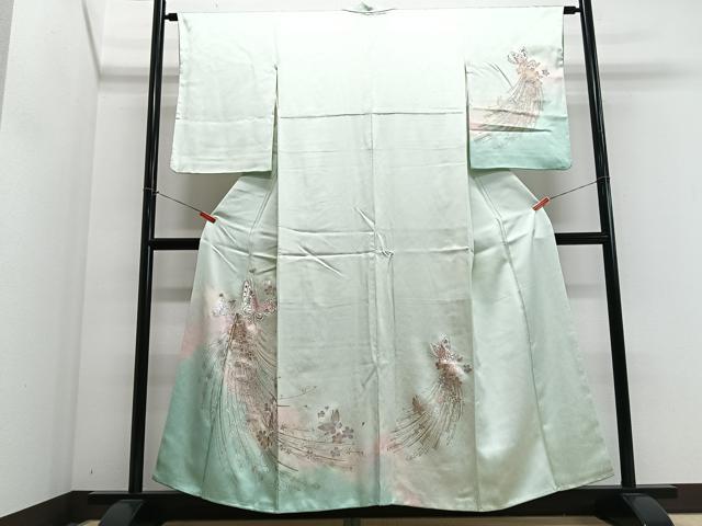 平和屋着物■訪問着 刺繍 花蝶文 暈し染め 金銀彩 正絹 逸品 CABM2301xe