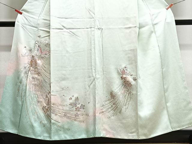 平和屋着物■訪問着 刺繍 花蝶文 暈し染め 金銀彩 正絹 逸品 CABM2301xe