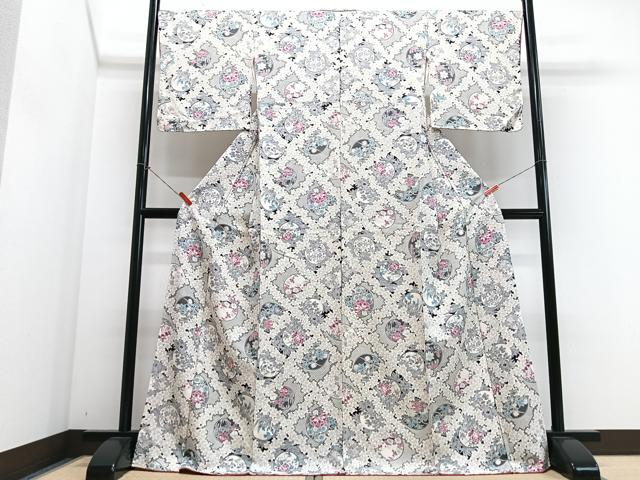 平和屋着物■上質な小紋 花丸文 正絹 逸品 未使用 CABM2302xe