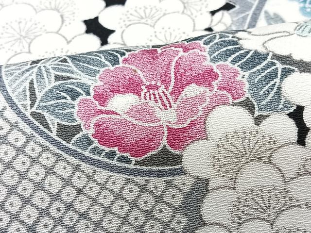 平和屋着物■上質な小紋 花丸文 正絹 逸品 未使用 CABM2302xe