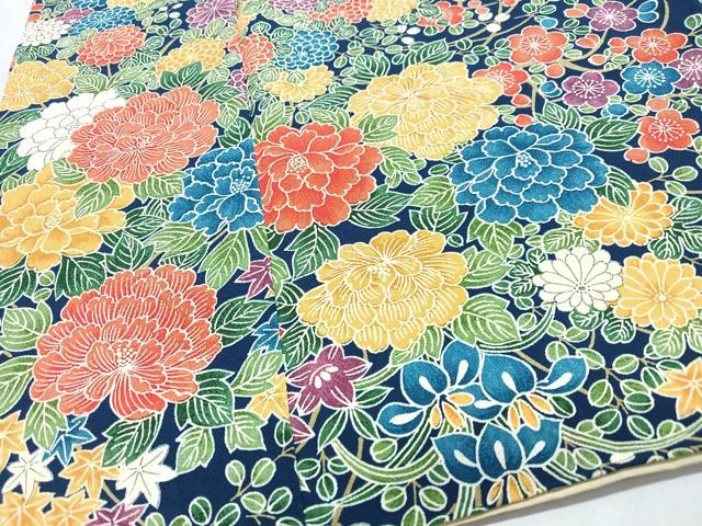 平和屋着物■上質な小紋 枝花文 鬼しぼ縮緬 正絹 逸品 CABM2305xe
