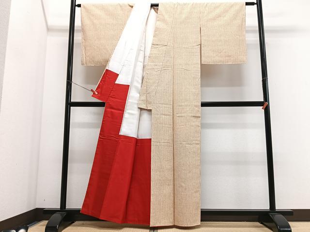 平和屋着物■上質な紬 変わり縞 正絹 逸品 未使用 CABM2312xe