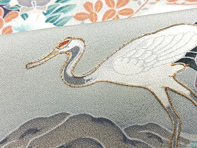 平和屋着物■豪華黒留袖 駒刺繍 飛鶴風景文 金彩 正絹 逸品 CABM2317xe