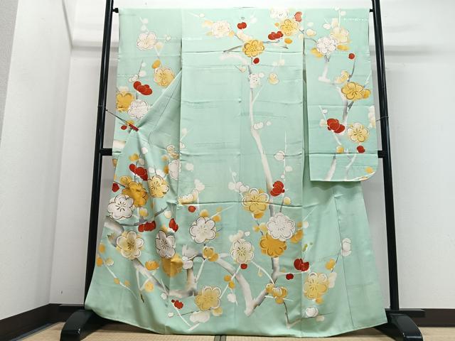 平和屋着物■豪華振袖 駒刺繍 枝梅文 金彩 正絹 逸品 CABM2324xe