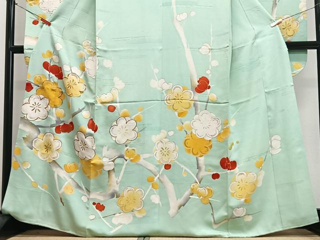平和屋着物■豪華振袖 駒刺繍 枝梅文 金彩 正絹 逸品 CABM2324xe
