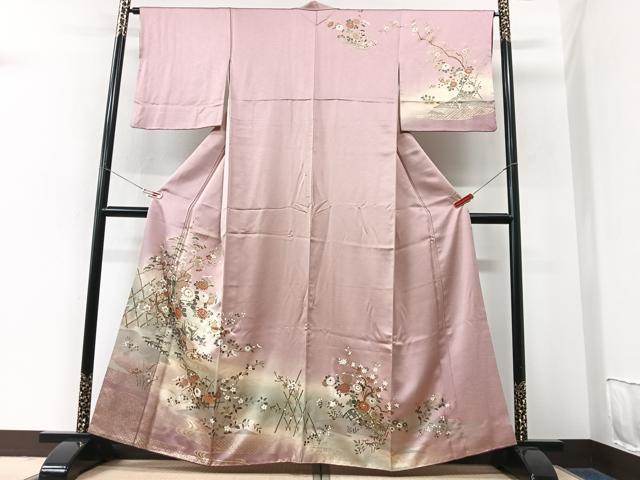 平和屋着物■訪問着 文箱枝花文 暈し染め 金彩 三越扱い 正絹 逸品 CABM2340xe