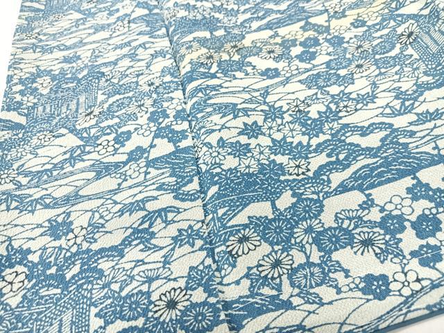 平和屋着物■上質な小紋 風景文 鬼しぼ縮緬 三越扱い 正絹 逸品 CABM2342xe