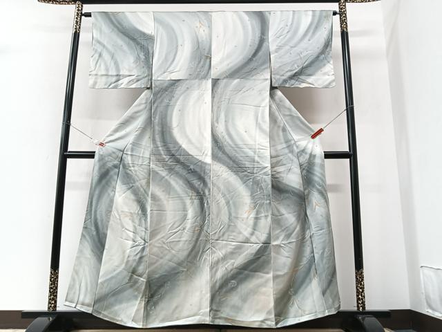 平和屋着物■上質な小紋 流水枝葉文 暈し染め 正絹 逸品 CABM2348xe