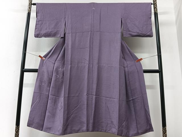 平和屋着物■中国三大刺繍 スワトウ刺繍 総刺繍 色留袖 松皮菱花地紋 古代紫色 胴抜き仕立て 正絹 逸品 CABM2353xe